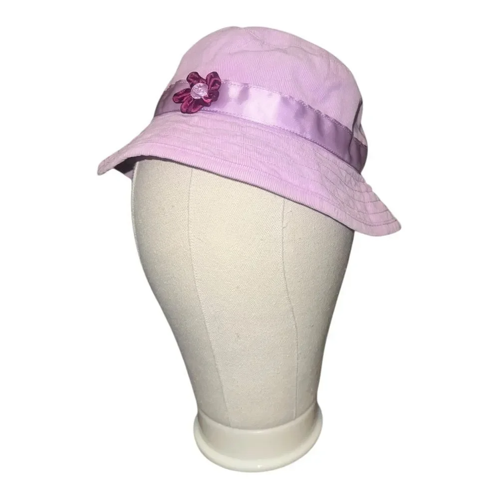 Gymboree Romantic Garden Mauve Corduroy Bucket Hat Floral 2007 Girls 5-7 EUC